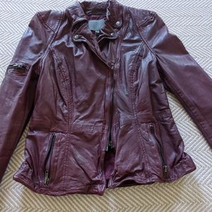 Muubaa burgundy leather jacket 8